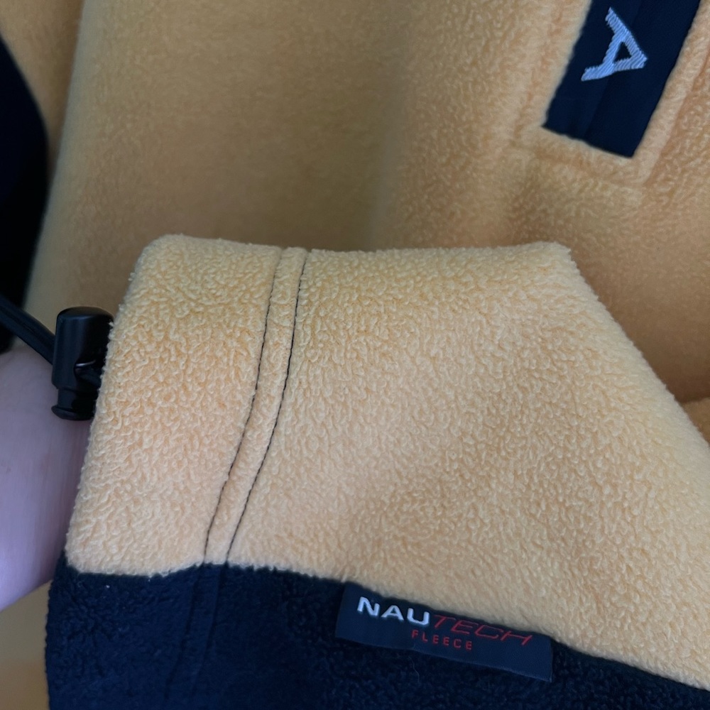 ❌SOLD❌ NAUTICA VINTAGE Nautech Fleece Pullover 1/4 Zip Yellow Navy | MEDIUM - Picture 3 of 12